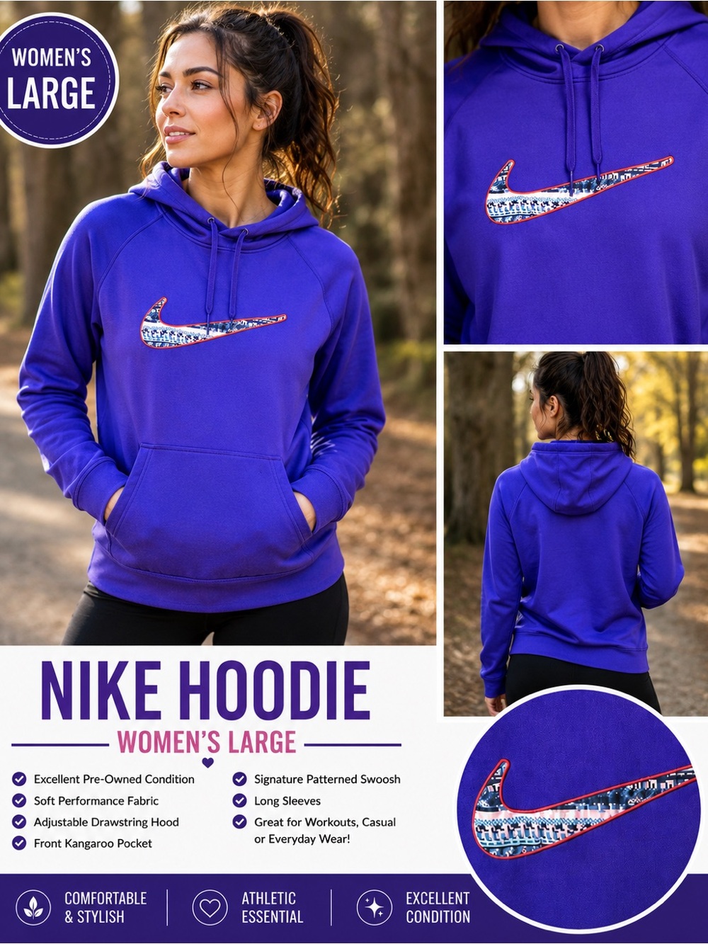 Nike women’s large purple hoodie
